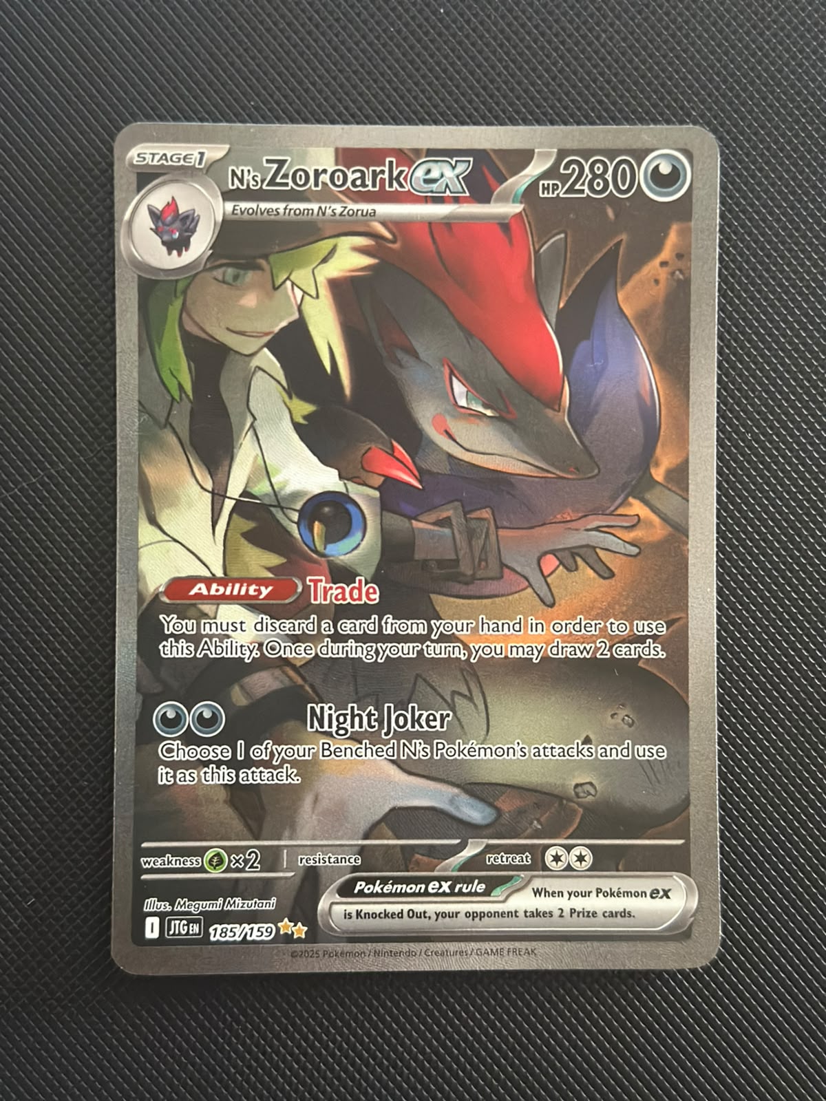 N's Zoroark ex Journey Together Special Illustration Rare • 185/159 Near Mint • Holofoil