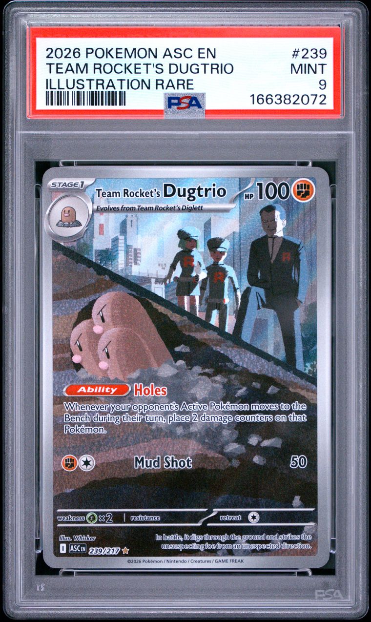 PSA 9 Team Rocket's Dugtrio Ascended Heroes Illustration Rare 239/217