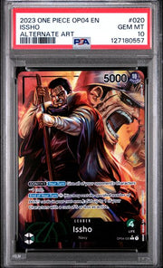 One Piece TCG: OP04-KINGDOMS OF INTRIGUE ISSHO ALTERNATE ART PSA 10