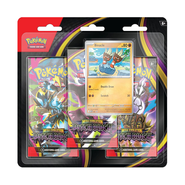 Pokemon TCG - Mega Evolution: Pitch Black 3 Pack Blister (Binacle Promo)