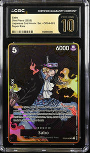 One Piece TCG: Sabo Japanese 2nd Anniversary. OP04-083. Set CGC Pristine 10