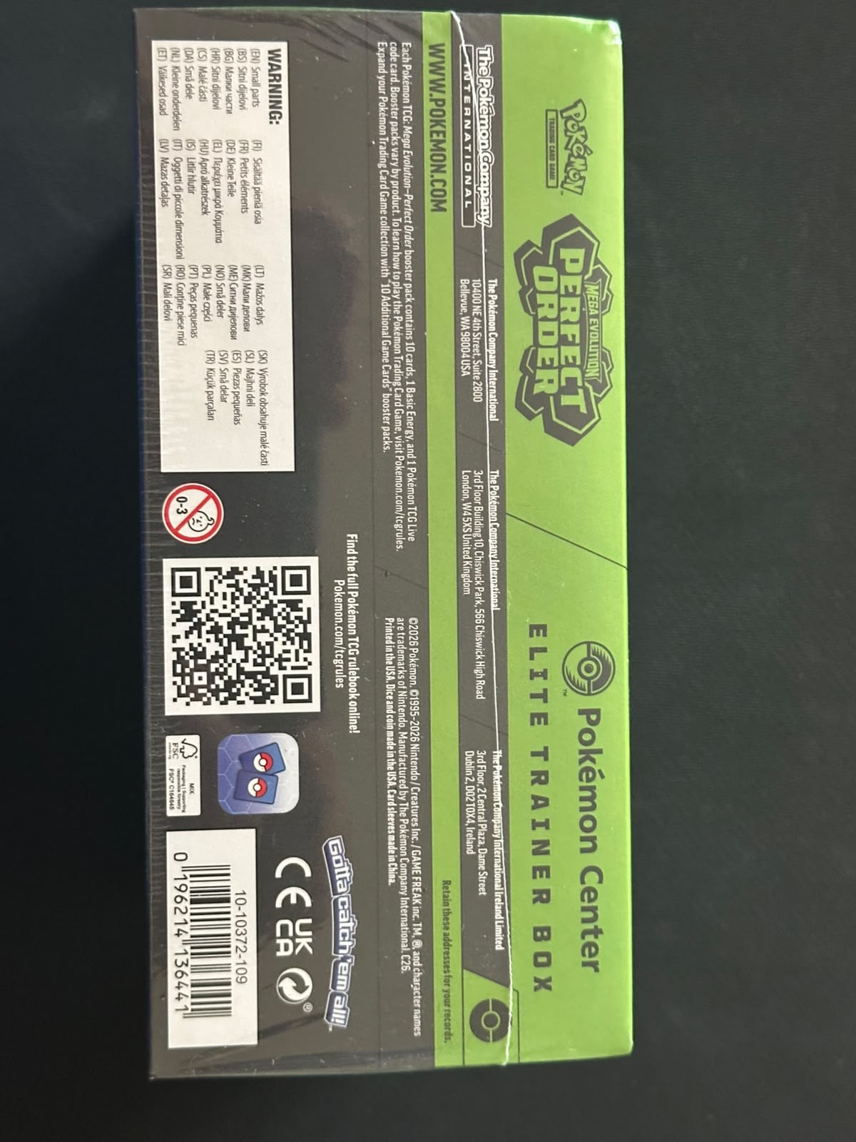 Pokemon TCG: Perfect Order Pokemon Center Elite Trainer Box Sealed