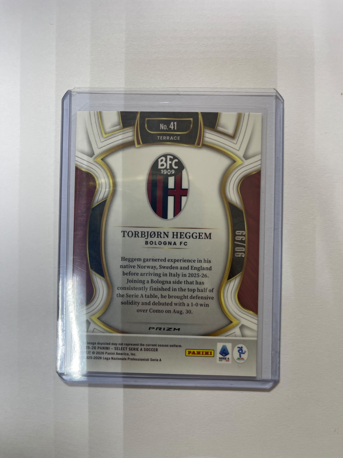 Torbjorn Heggem RC /99 - 25-26 Panini Select Serie A - Bronze Checker - Bologna FC