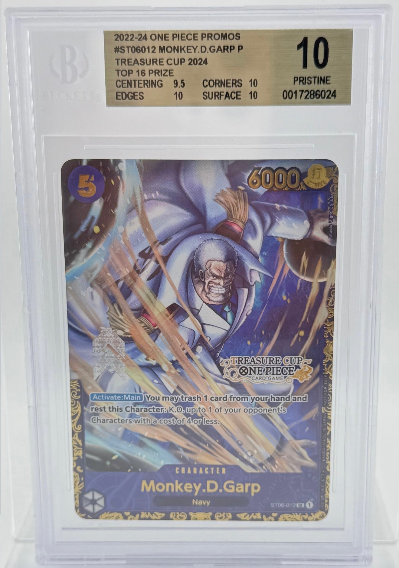 BGS 10  One Piece Monkey D. Garp 2024 ST06 Treasure Cup TOP 16 Promo English #012