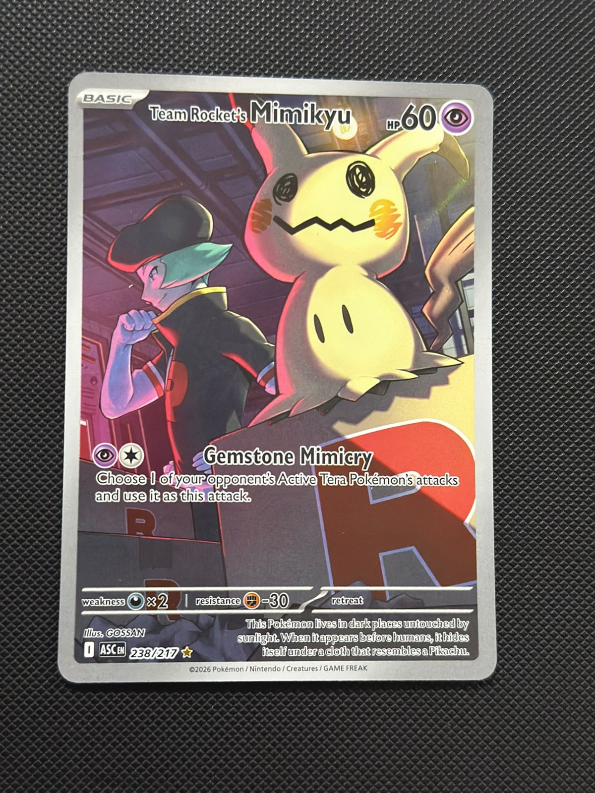 Team Rocket's Mimikyu Ascended Heroes Illustration Rare • 238/217 Holofoil