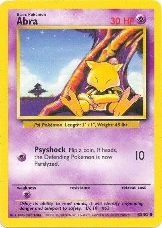 Abra Base set (Unlimited) 43/102 by ISB Collector on MYNTED
