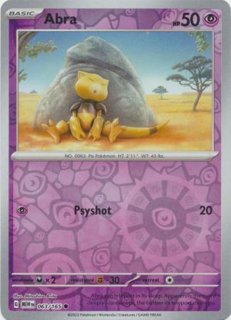 Abra SV: 151 Common • 063/165 Reverse Holofoil by Shark Pop Culture on MYNTED