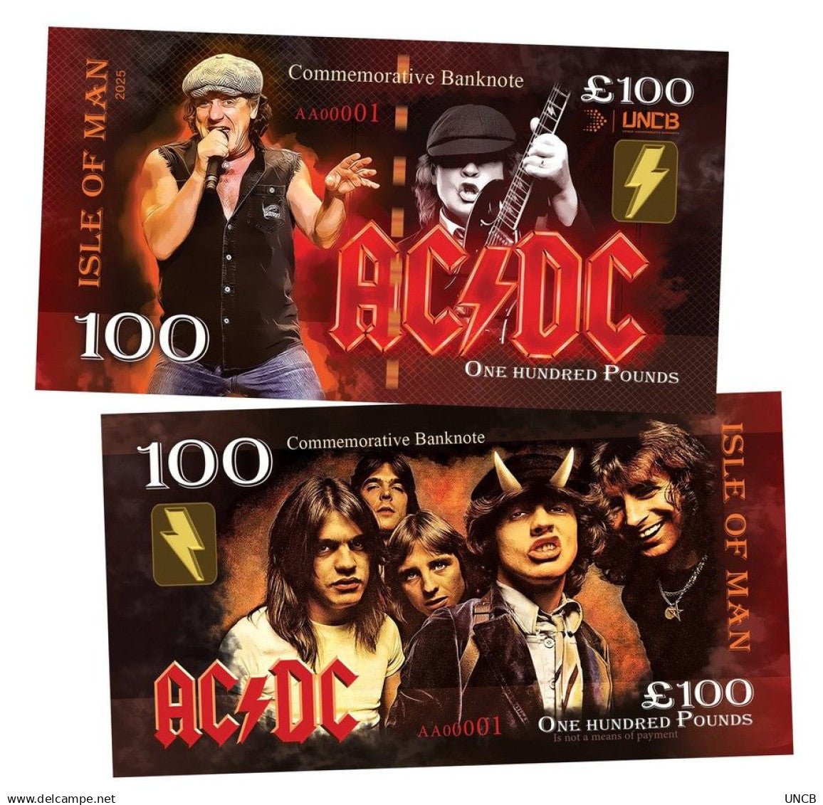 AC/DC 100 Pounds UNCB banknote by UNCB on MYNTED