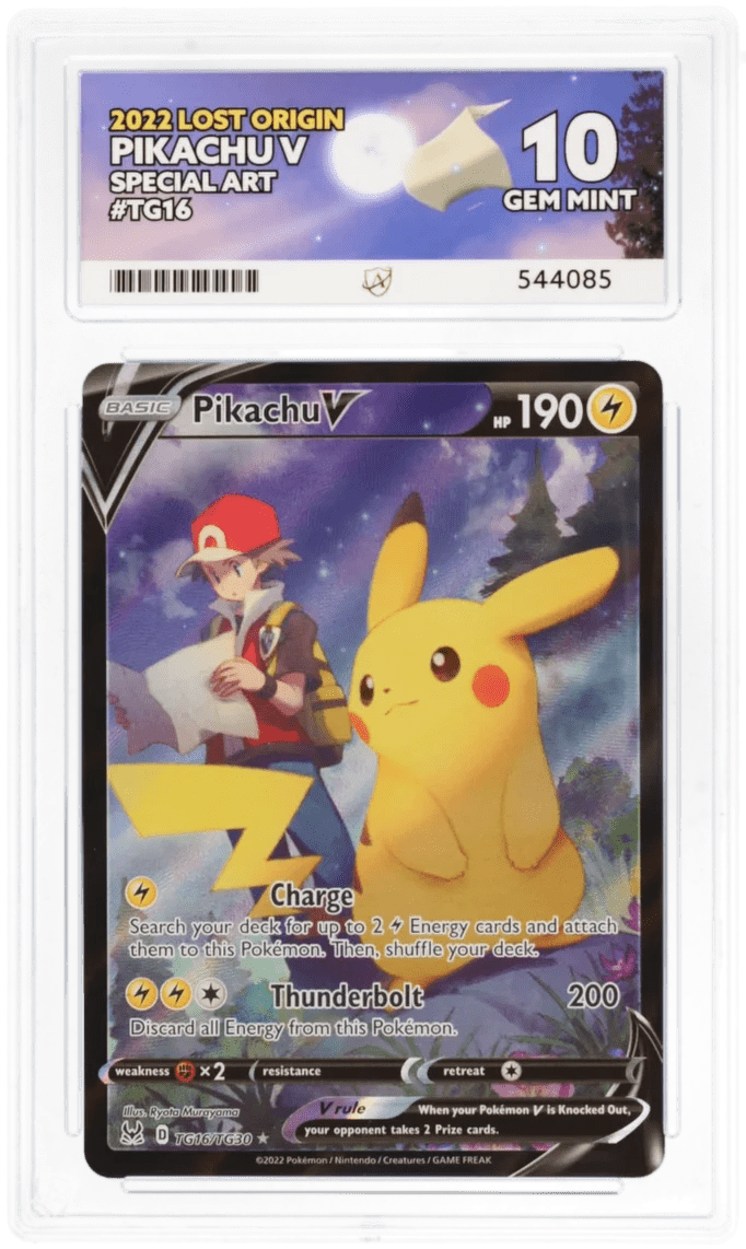 ACE 10 | Pikachu V Lost Origin Trainer Gallery Ultra Rare TG16/TG30 by Gem Mint Unc on MYNTED
