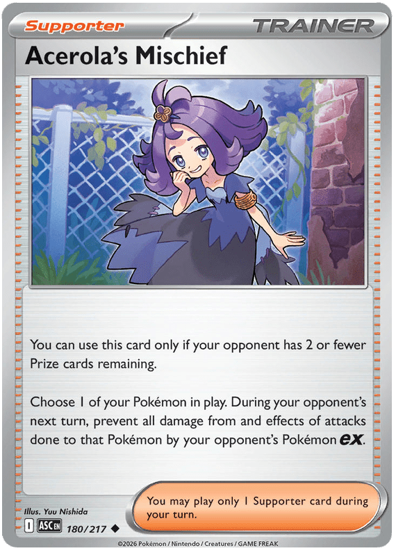 Acerola's Mischief 180/217 Reverse Holo | Mega Evolution – Ascended Heroes by Worth the XP on MYNTED