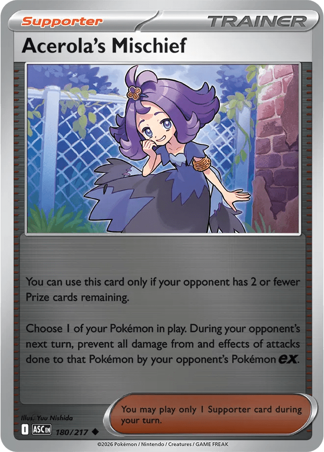 Acerola's Mischief Ascended Heroes Uncommon • 180/217 Reverse Holofoil by Shark Pop Culture on MYNTED