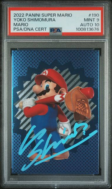 PSA 9 AUTO 10 2022 PANINI SUPER MARIO Signed