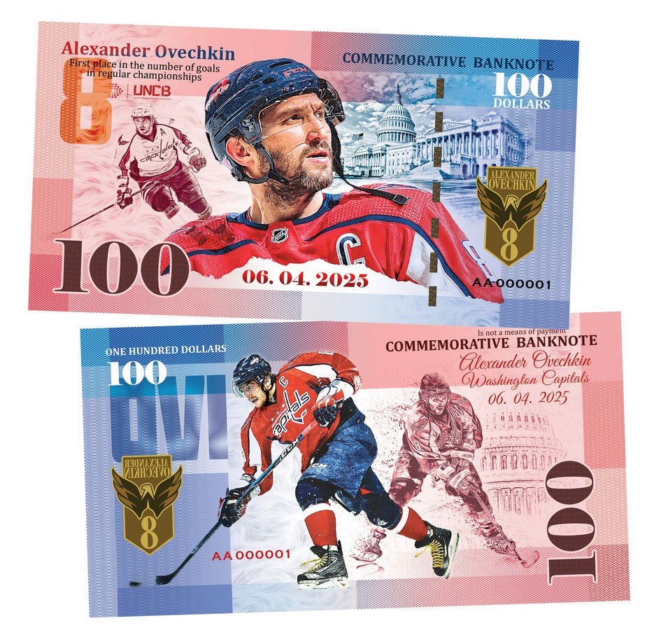 Aleksander Ovechkin 100 Dollars UNCB banknote by UNCB on MYNTED