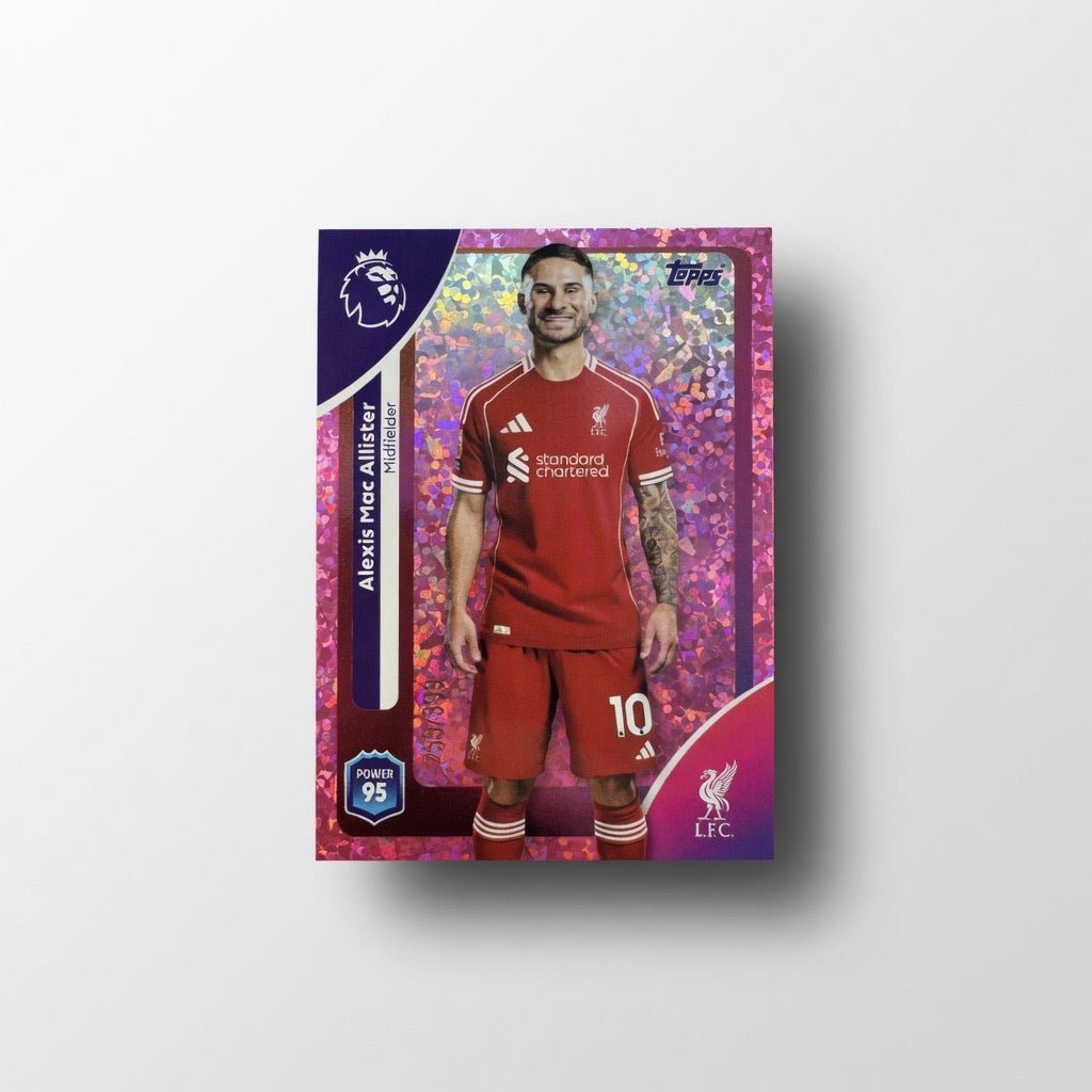Alexis Mac Allister 170 Pink Sparkle 259/399 — 2025 - 26 Topps Premier League — Liverpool FC by KitRoom Cards on MYNTED