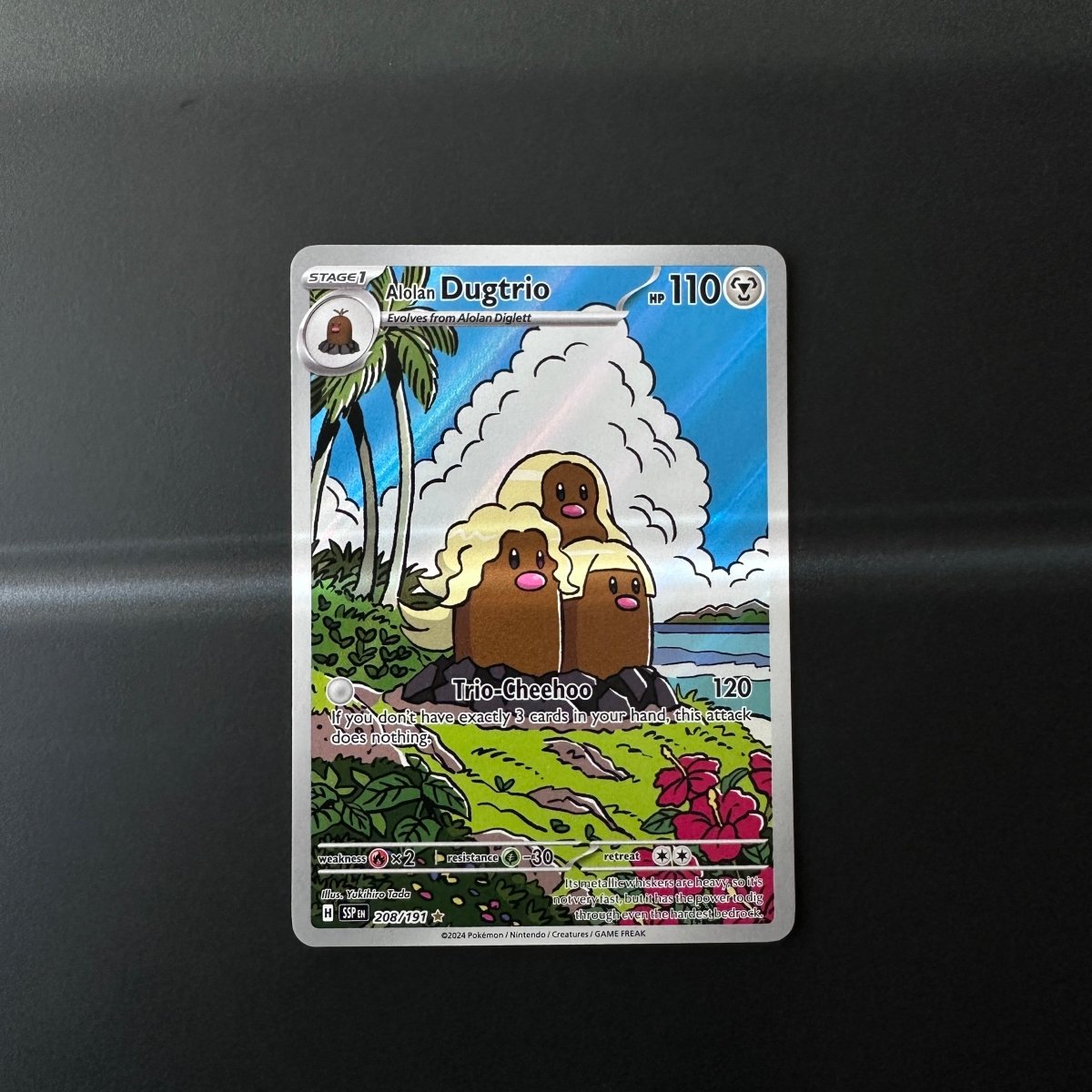 Alolan Dugtrio Surging Sparks Illustration Rare 208/191 by The Greatest on MYNTED