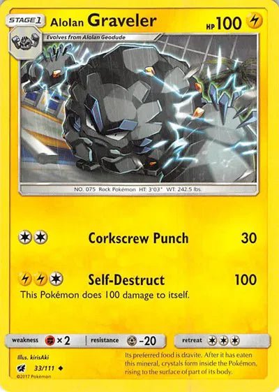 Alolan Graveler 33/111 · Reverse Holofoil (Crimson Invasion) by Aibee TCG on MYNTED