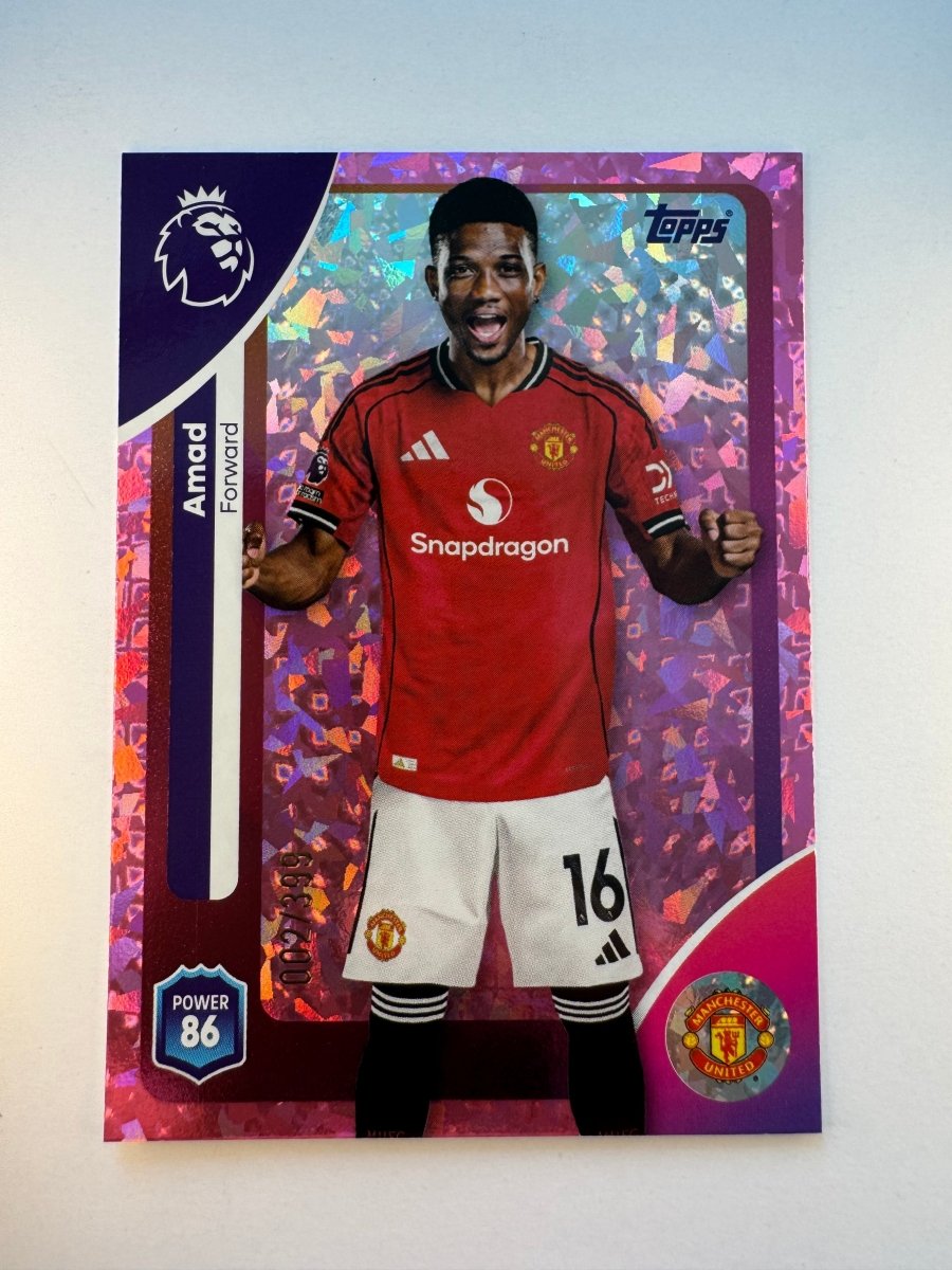 Amad 211 Pink Crystal 002/399 — 2025 - 26 Topps Premier League — Manchester United by KitRoom Cards on MYNTED