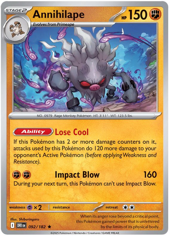Annihilape 092/182 Holo Rare | Scarlet & Violet – Destined Rivals by Worth the XP on MYNTED