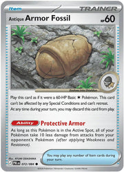 Antique Armor Fossil Pitch Black Common • 072/084 Reverse Holofoil by Marnie’s TCG on MYNTED