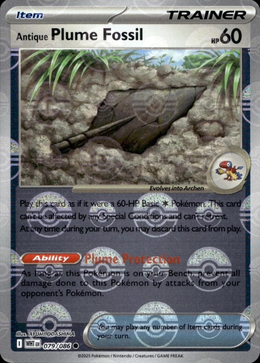 Antique Plume Fossil - 079/086 (Poke Ball Pattern) - SV: White Flare (WHT) by SAFAQATI on MYNTED