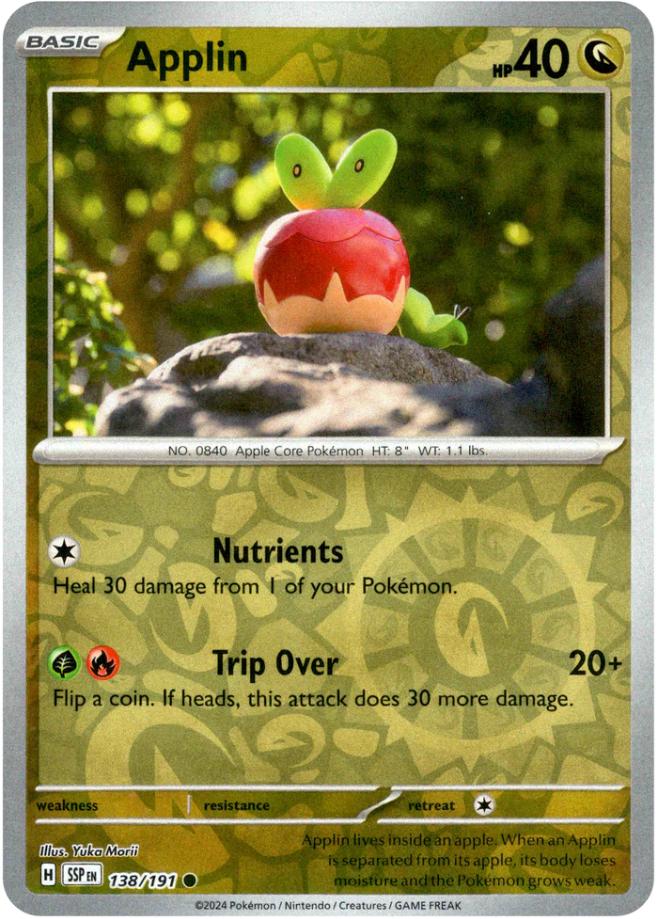 Applin [Reverse Holo] 138 Pokemon Surging Sparks by Moe‘s Vault on MYNTED