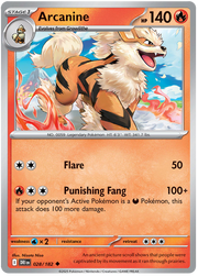 Arcanine 028/182 Uncommon | Scarlet & Violet – Destined Rivals by Worth the XP on MYNTED