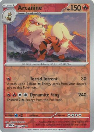 Arcanine SV: 151 Uncommon • 059/165 Reverse Holofoil by Shark Pop Culture on MYNTED