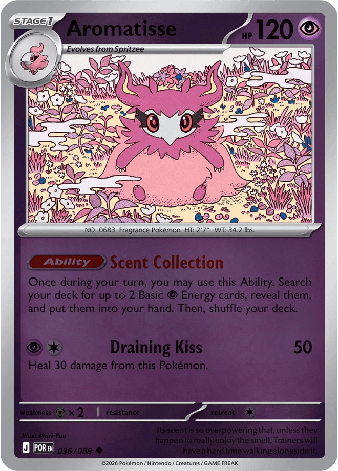 Aromatisse 036/088 Reverse Holo | Mega Evolution – Perfect Order by Worth the XP on MYNTED