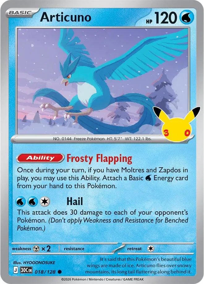 Articuno 018/128 (30th Celebration) by Rip and Collect on MYNTED