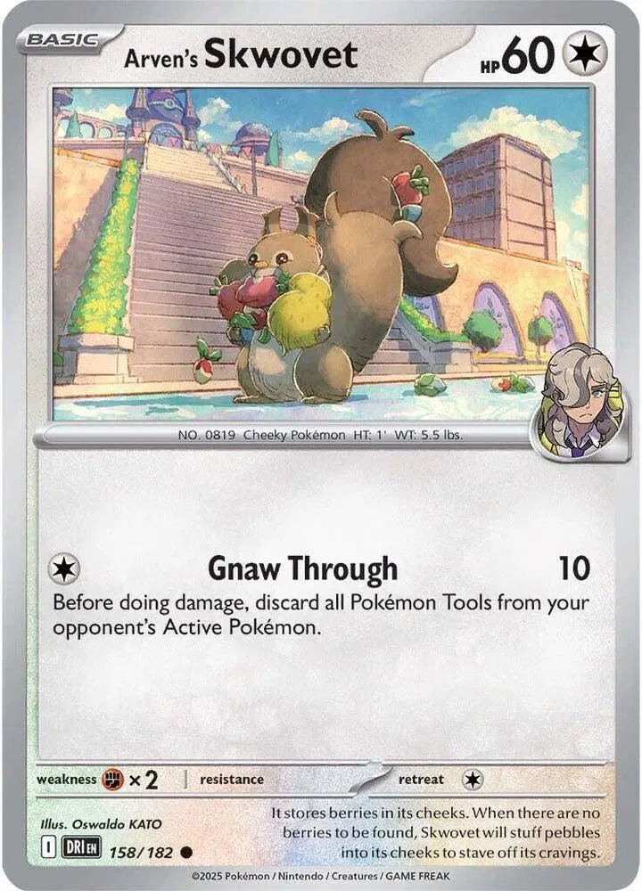 Arven's Skwovet Destined Rivals Common • 158/182 Reverse Holofoil by Shark Pop Culture on MYNTED