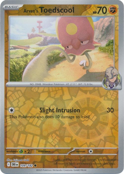 Arven's Toedscool [Reverse Holo] 109 Pokemon Destined Rivals by Moe‘s Vault on MYNTED