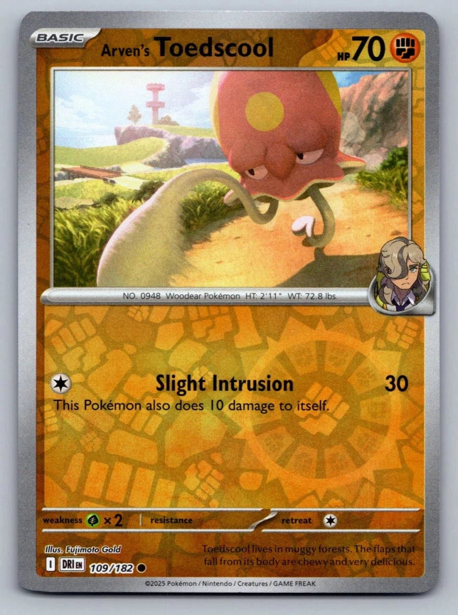 Arven's Toedscool [Reverse Holo] 109 Pokemon Destined Rivals by Moe‘s Vault on MYNTED
