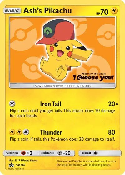 Ash's Pikachu Sun & Moon Promo Promo SM110 by Schmutzfink TCG on MYNTED