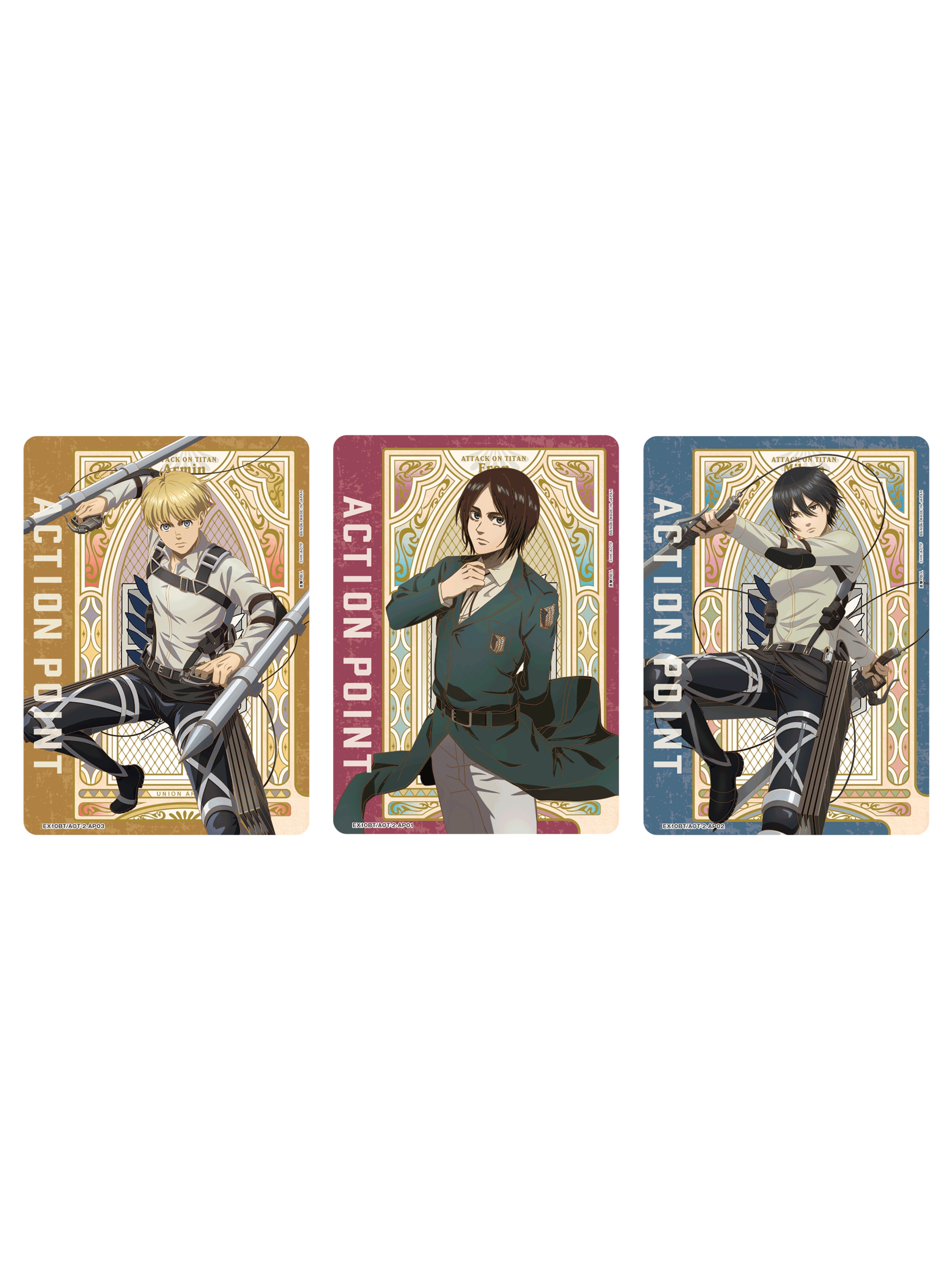 Union Arena - Attack on Titan - Action Point Bundle (3 Textured Cards) Eren, Mikasa, Armin