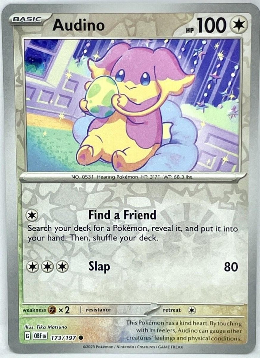 Audino [Reverse Holo] 173 Pokemon Obsidian Flames by Moe‘s Vault on MYNTED