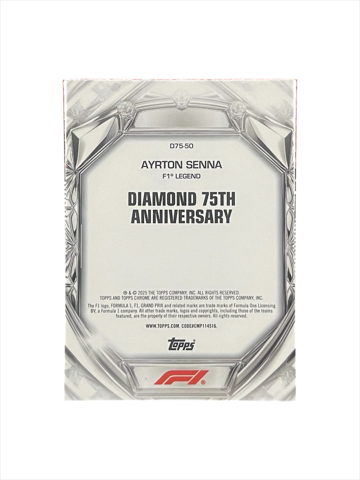 2025 Topps Chrome F1 Ayrton Senna Diamond 75th Anniversarry