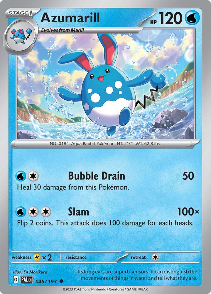 Azumarill 045/193 Normal · Paldea Evolved (PAL) by PokeMarsi on MYNTED