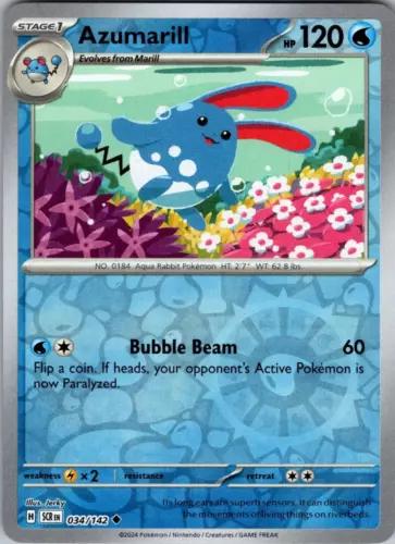 Azumarill [Reverse Holo] 34 Pokemon Stellar Crown by Moe‘s Vault on MYNTED