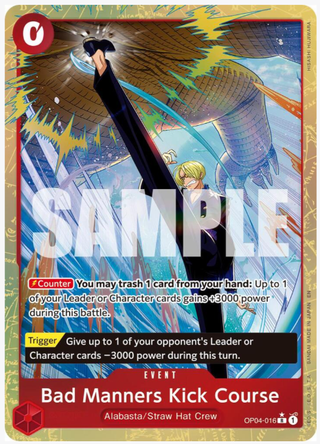 Bad Manners Kick Course (Alternate Art) (OP04-016) by Nekohime TCG on MYNTED