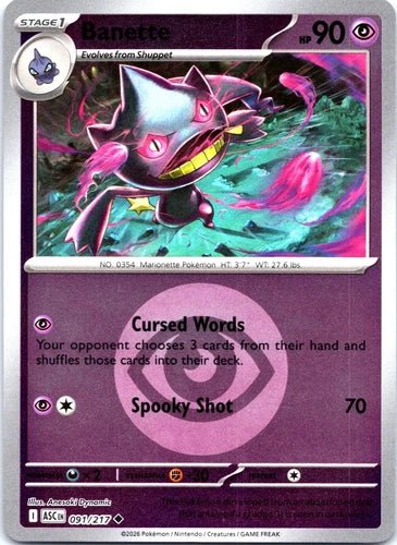 Banette 091/217 - Ascended Heroes - Energy Symbol Pattern by Light Collectibles on MYNTED