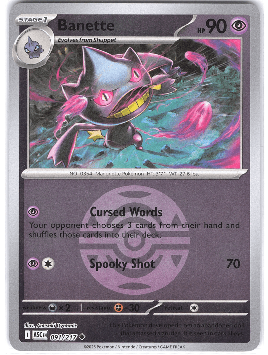 Banette - 091/217 (Dusk Ball) - ME: Ascended Heroes (ASC) by SAFAQATI on MYNTED