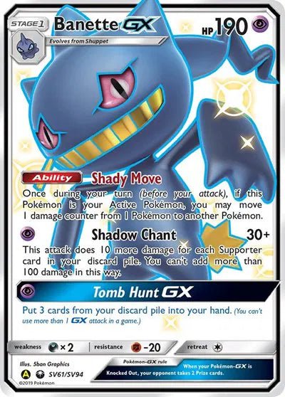 Banette GX Hidden Fates: Shiny Vault Shiny Holo Rare SV61/SV94 by The Greatest on MYNTED