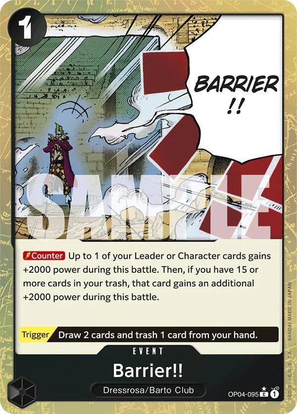 Barrier!! (Textured Foil) Premium Booster C OP04 - 095 by Schmutzfink TCG on MYNTED