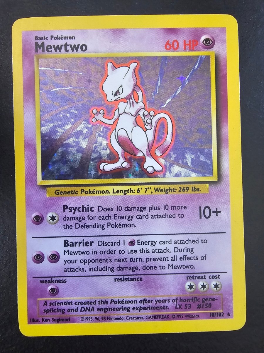 Base Set Unlimited Mewtwo 10 - HP by PlayVault on MYNTED