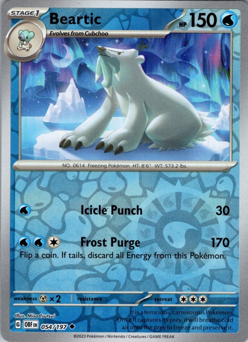 Beartic [Reverse Holo] 54 Pokemon Obsidian Flames by Moe‘s Vault on MYNTED