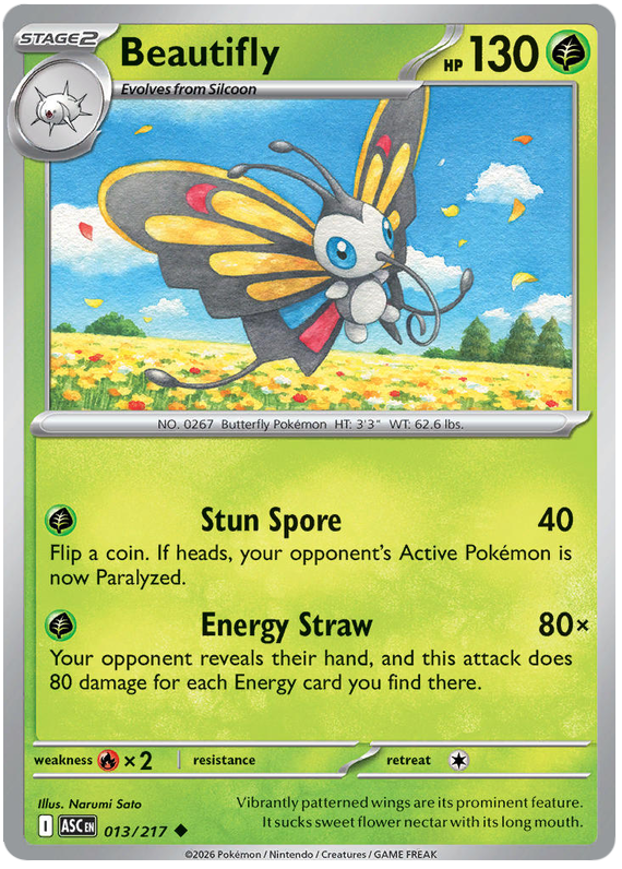 Beautifly 013/217 Uncommon | Mega Evolution – Ascended Heroes by Worth the XP on MYNTED