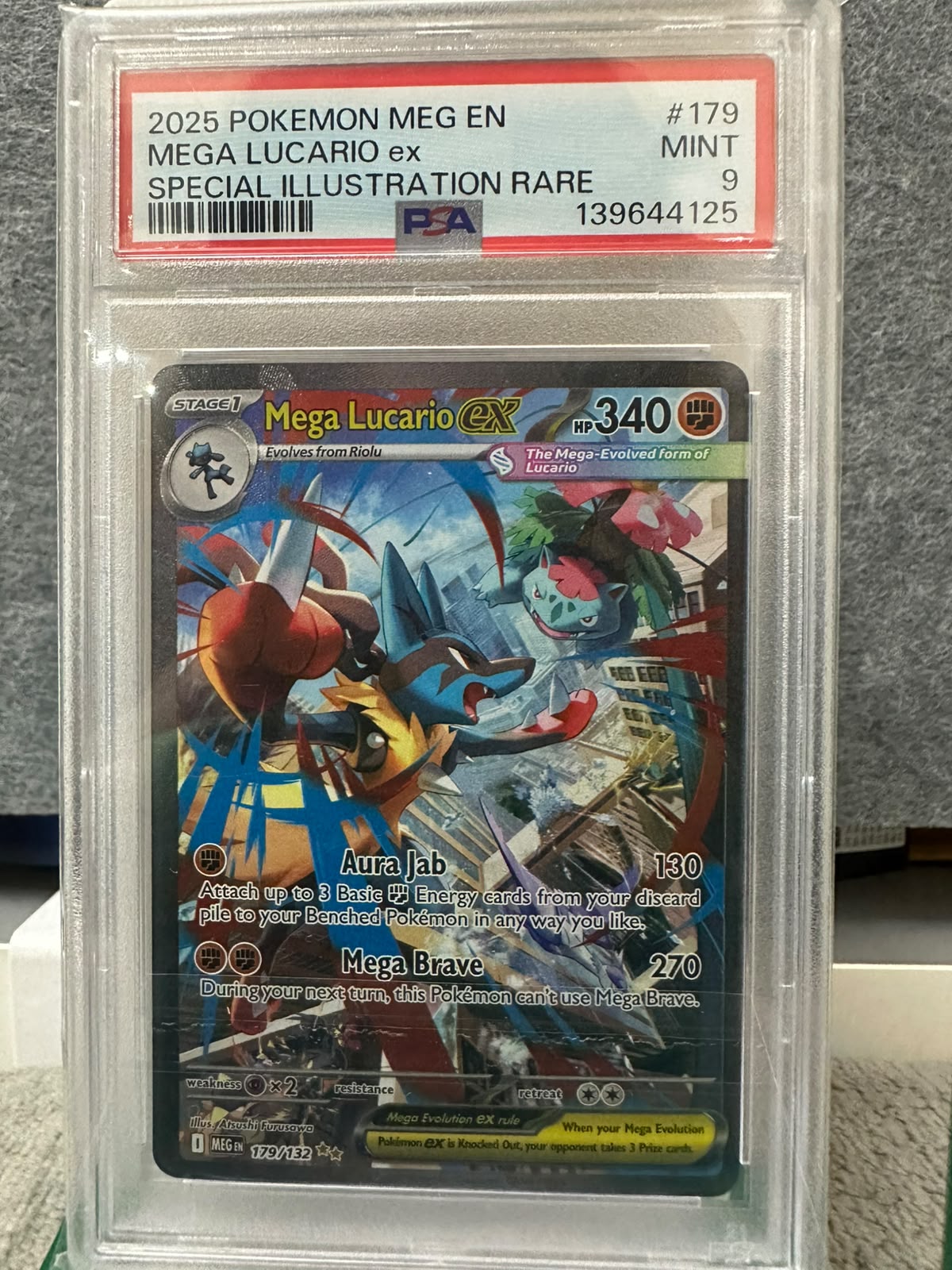 Mega Lucario Ex #179 Pokemon Mega Evolution - PSA 9