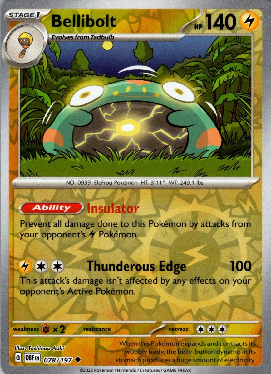 Bellibolt [Reverse Holo] 78 Pokemon Obsidian Flames by Moe‘s Vault on MYNTED