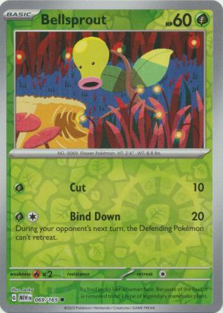 Bellsprout SV: 151 Common • 069/165 Reverse Holofoil by Shark Pop Culture on MYNTED