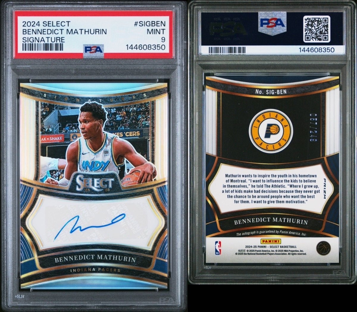 Bennedict Mathurin 2024 Select Signature PSA 9 by Rip and Collect on MYNTED